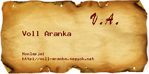Voll Aranka névjegykártya
